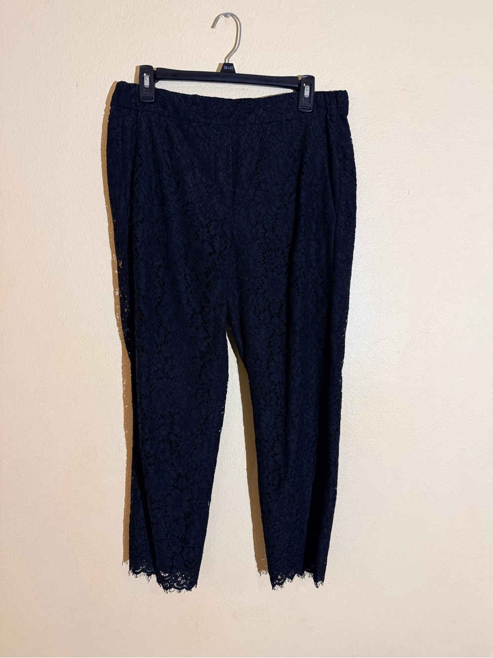 J. Crew Black Lace Ankle Pants lined with pockets nwt size 8
